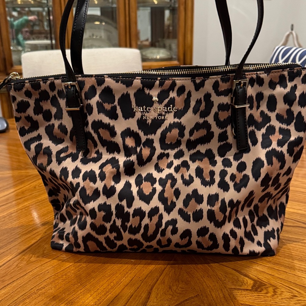 Kate Spade Black and Tan Animal Print Tote